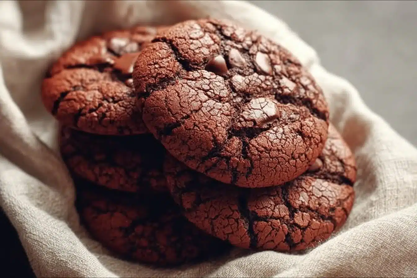 Delicious Brownie Cookies 3 Delicious brownie cookies stacked and ready to be enjoyed.