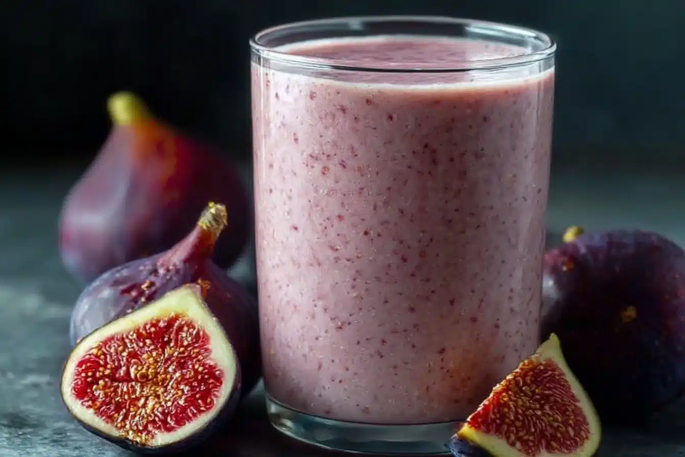 Delicious fig smoothie with fresh figs and creamy yogurt