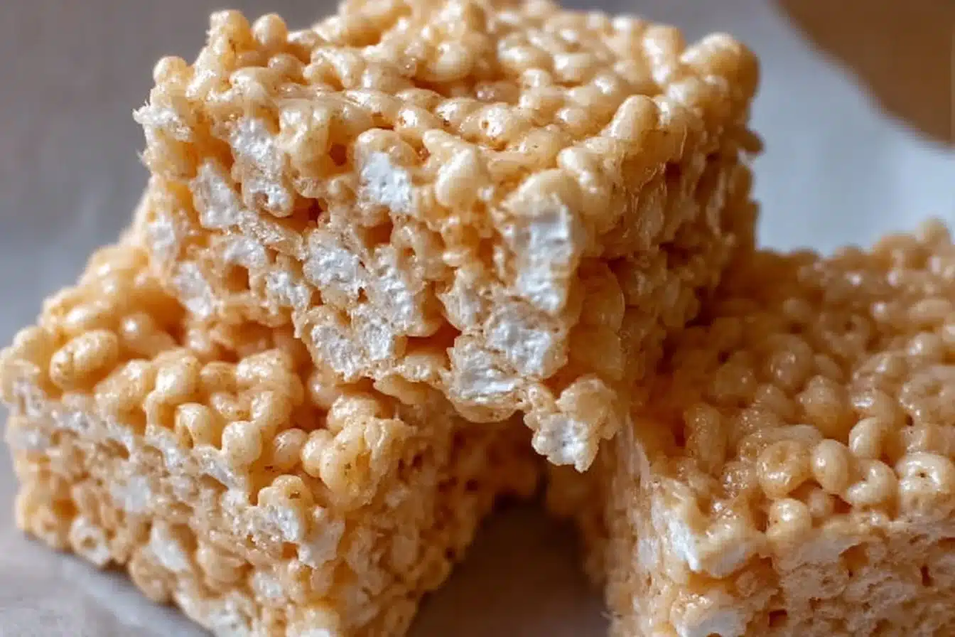 Delicious Gluten Free Rice Krispie Treats 3 Delicious gluten free rice krispie treats on a plate