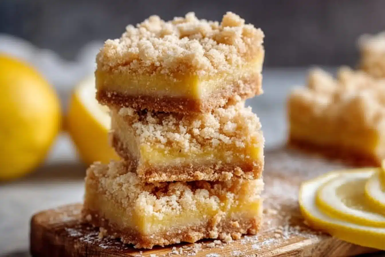 Delicious lemon crumb bars with a crumbly topping and bright lemon filling