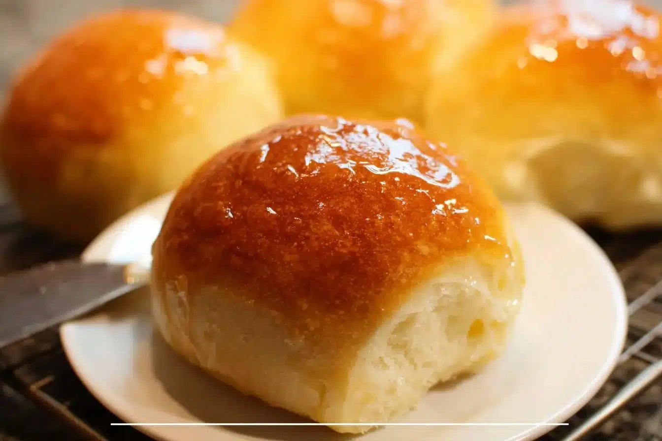 Dinner Rolls 3 Fluffy homemade dinner rolls fresh out of the oven.
