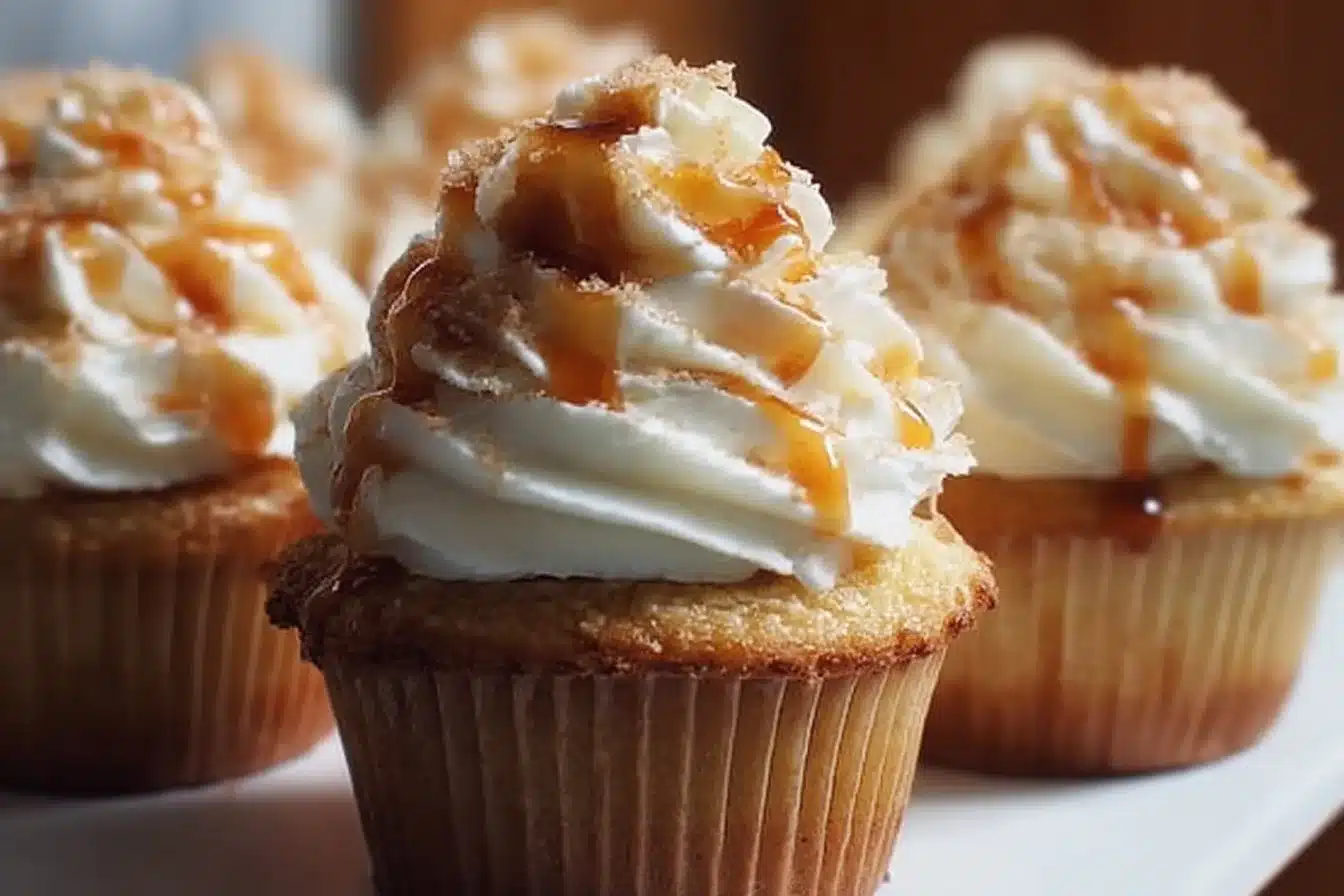 Harry Potter Butterbeer Cupcakes 3 Delicious Harry Potter Butterbeer Cupcakes with cream topping