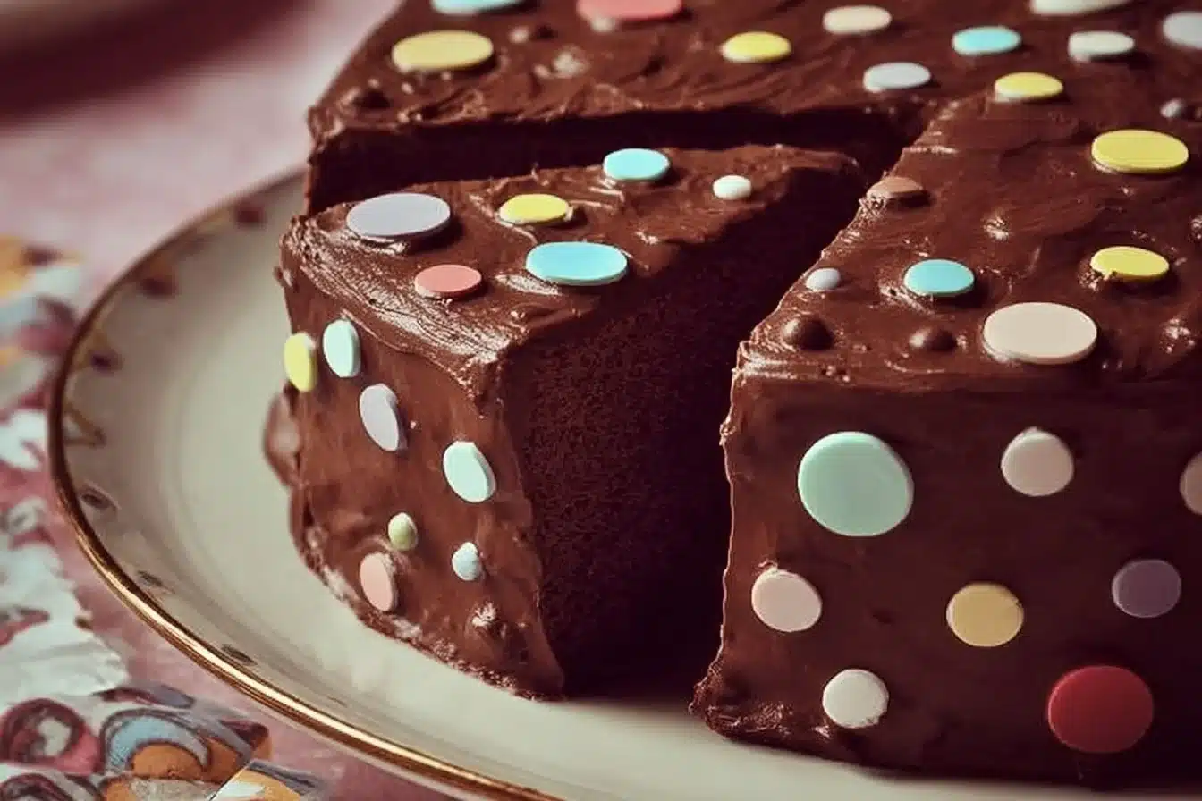 Irresistible Polka Dot Chocolate Party Cake 3 Irresistible Polka Dot Chocolate Party Cake beautifully decorated