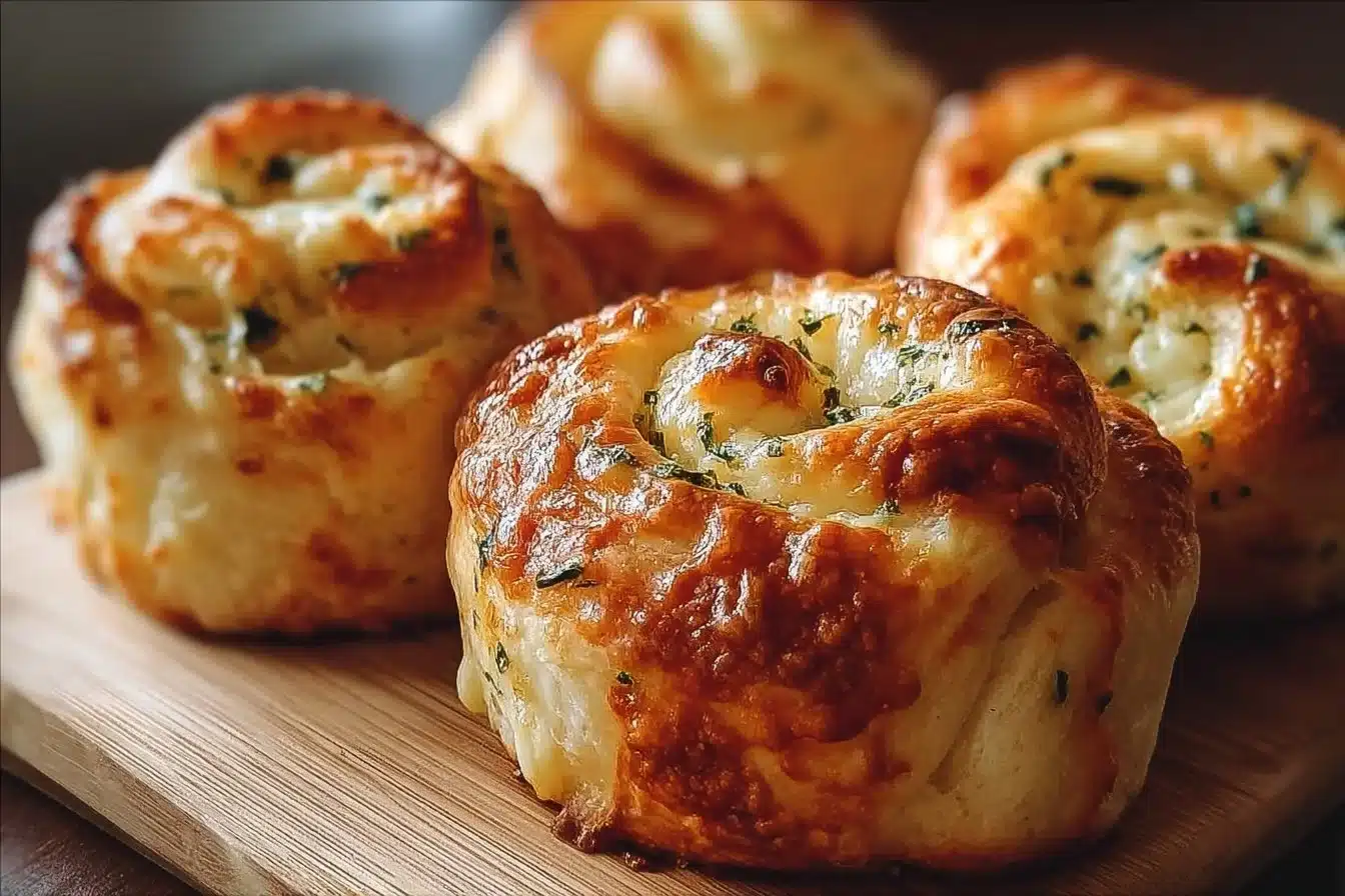 Soft sourdough rolls with cheese baked to golden perfection