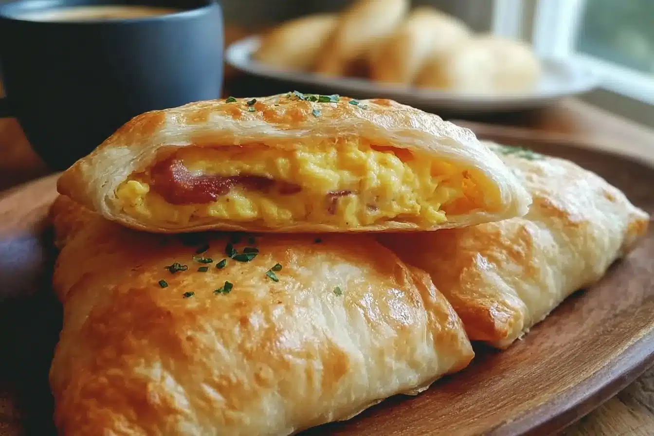 Sourdough Discard Breakfast Pockets 3 Delicious sourdough pockets filled with various breakfast ingredients