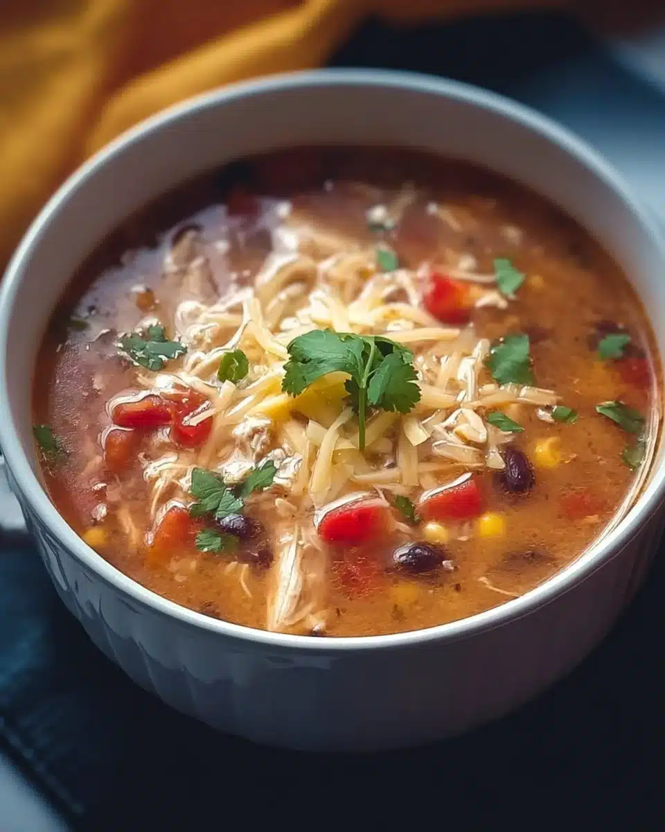 Chick-fil-A Chicken Tortilla Soup 3 Bowl of Chick-fil-A Chicken Tortilla Soup topped with fresh ingredients.