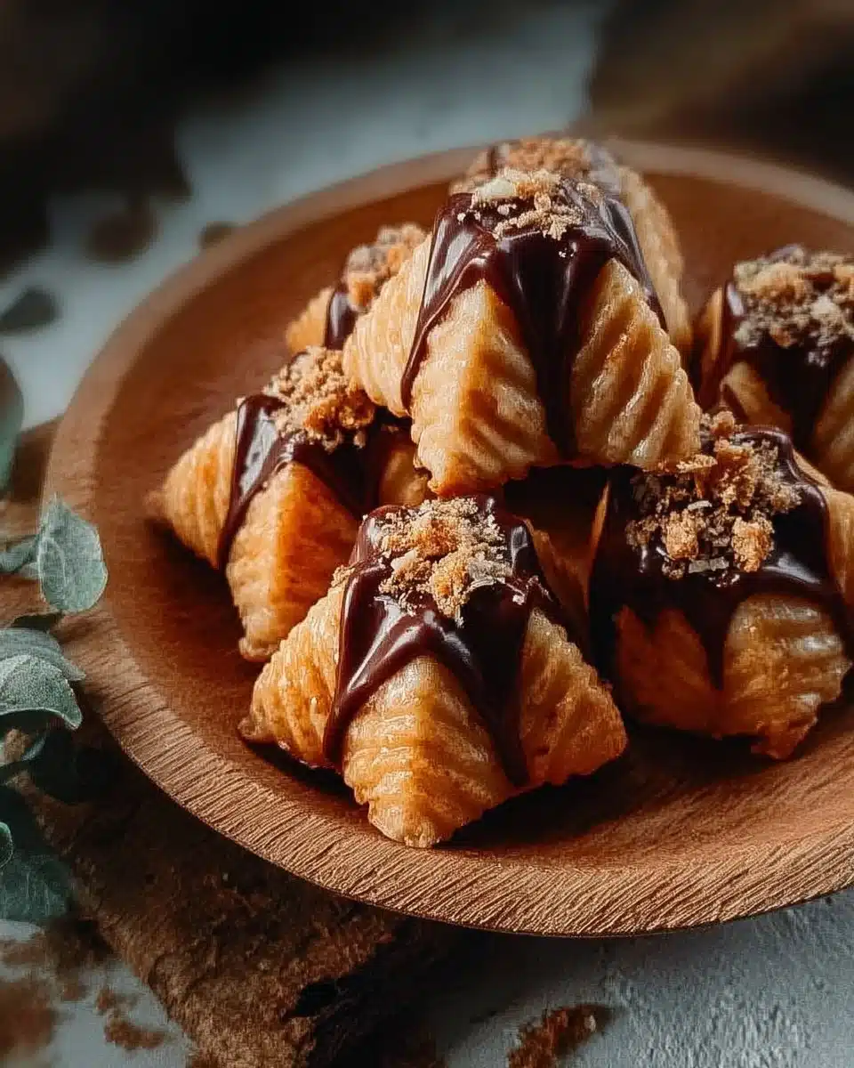 Chocolate Bahulu 3 Delicious homemade Chocolate Bahulu, a traditional Malaysian sweet treat.