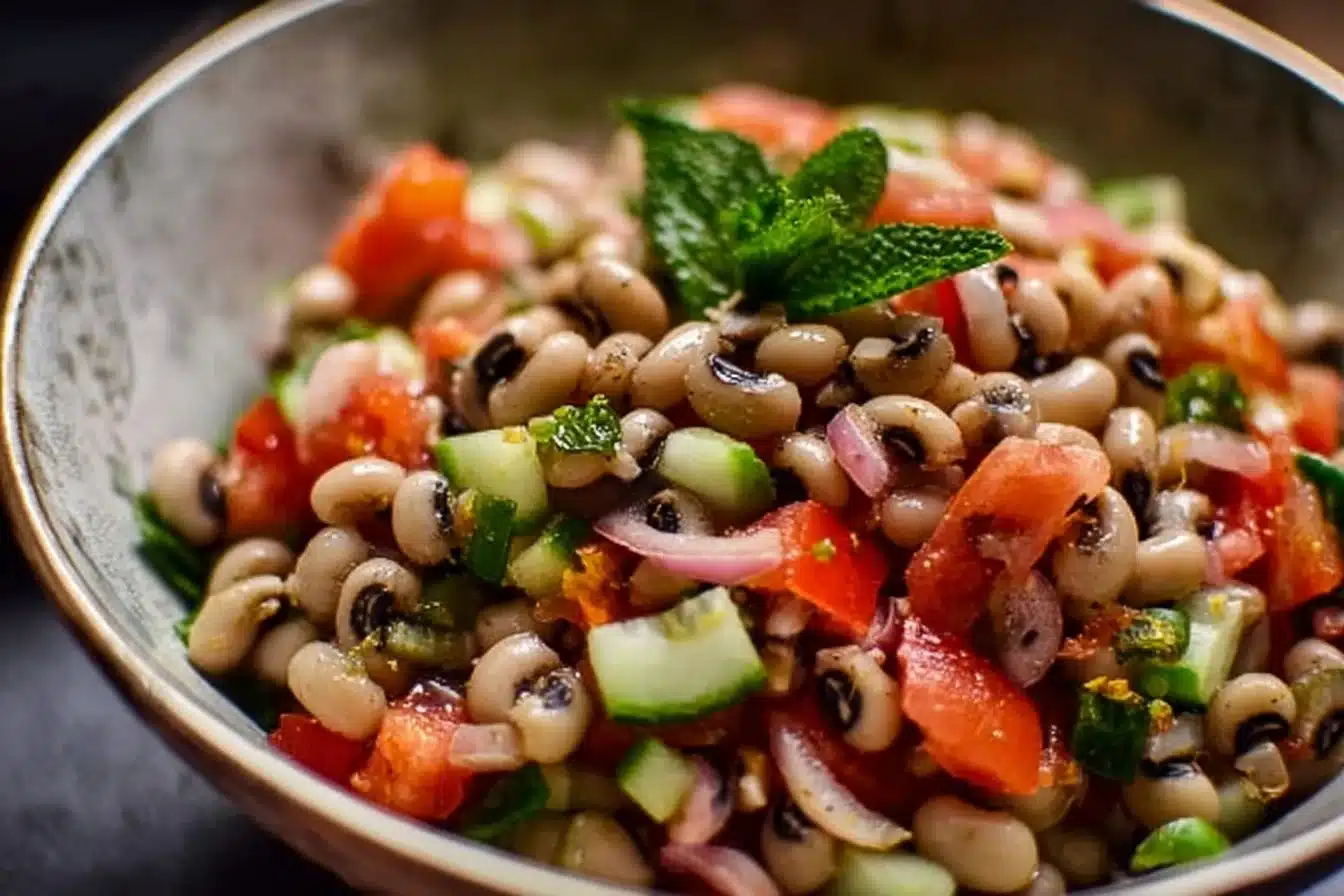 Delicious Black Eyed Pea Salad 4 Colorful and fresh Black Eyed Pea Salad with vegetables and herbs