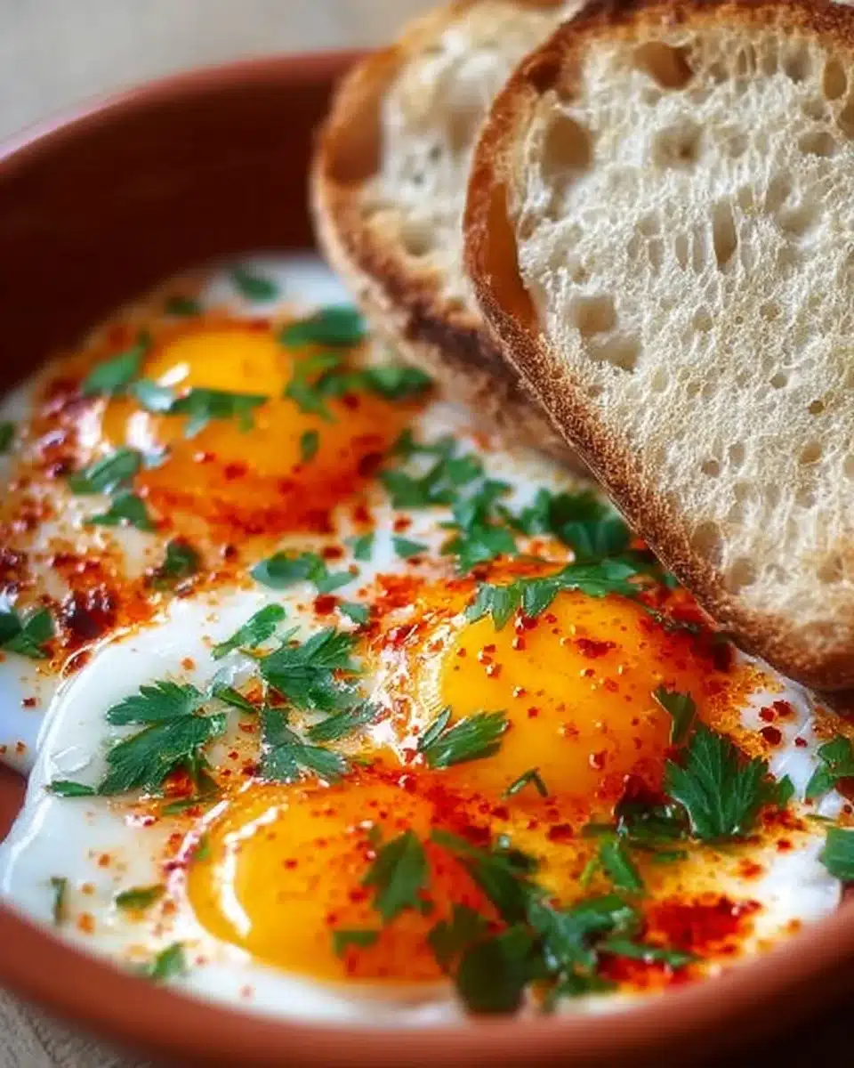 Delicious Sephardic Jewish-style eggs served on a plate with herbs.