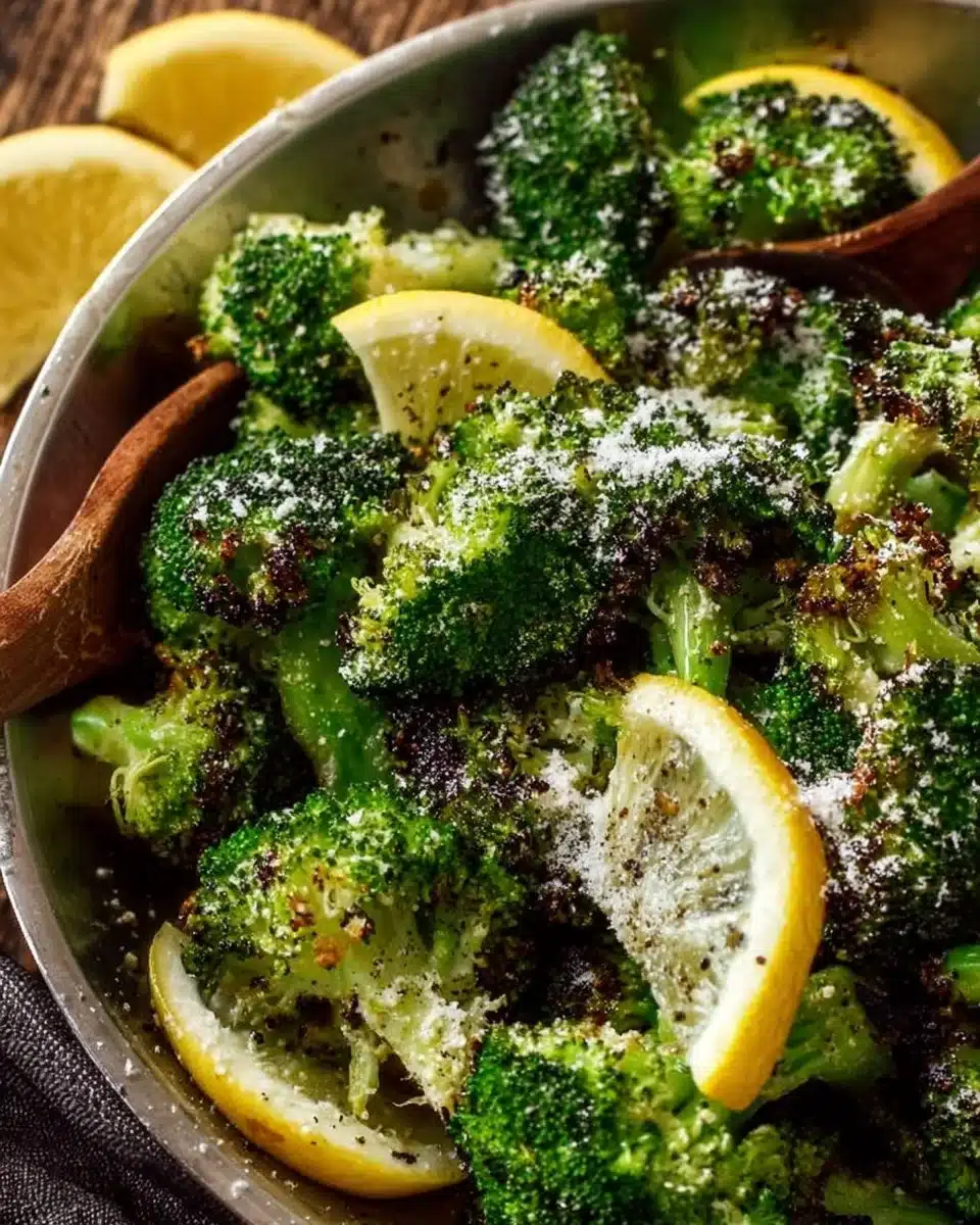Easy and Delicious Roasted Parmesan Broccoli with Lemon 3 Bowl of roasted parmesan broccoli with lemon for a healthy side dish