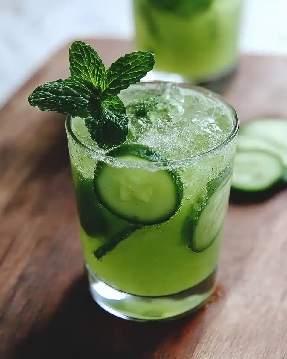 Refreshing Cucumber Mint Mocktail 3 Refreshing cucumber mint mocktail served in a glass with fresh mint and cucumber slices