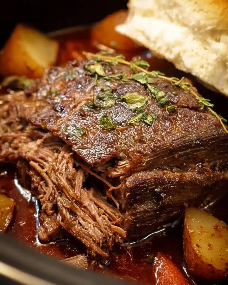 Slow Cooker Italian Roast 3 Delicious Slow Cooker Italian Roast with herbs and vegetables