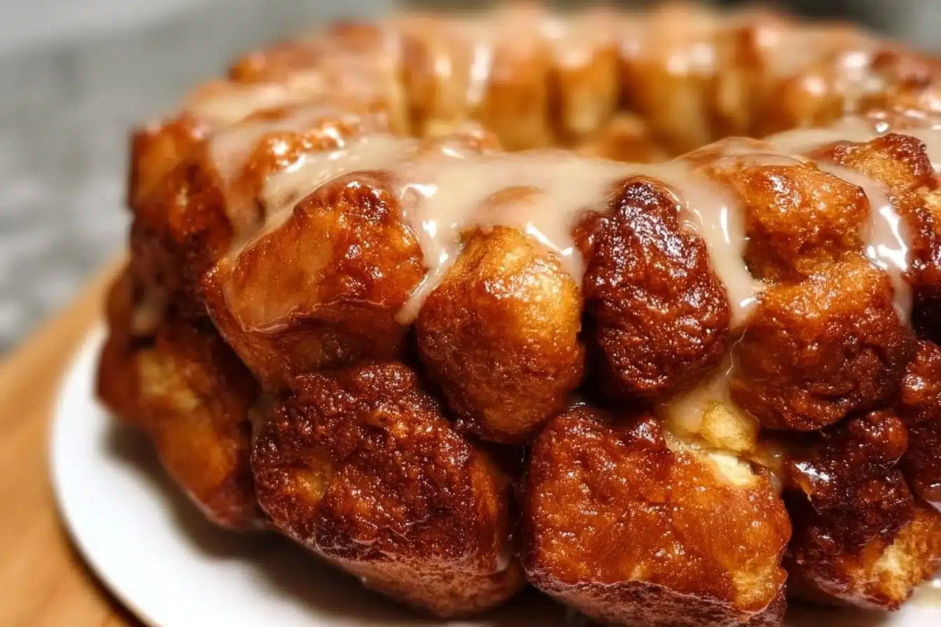 Freshly baked sourdough monkey bread with gooey sweetness