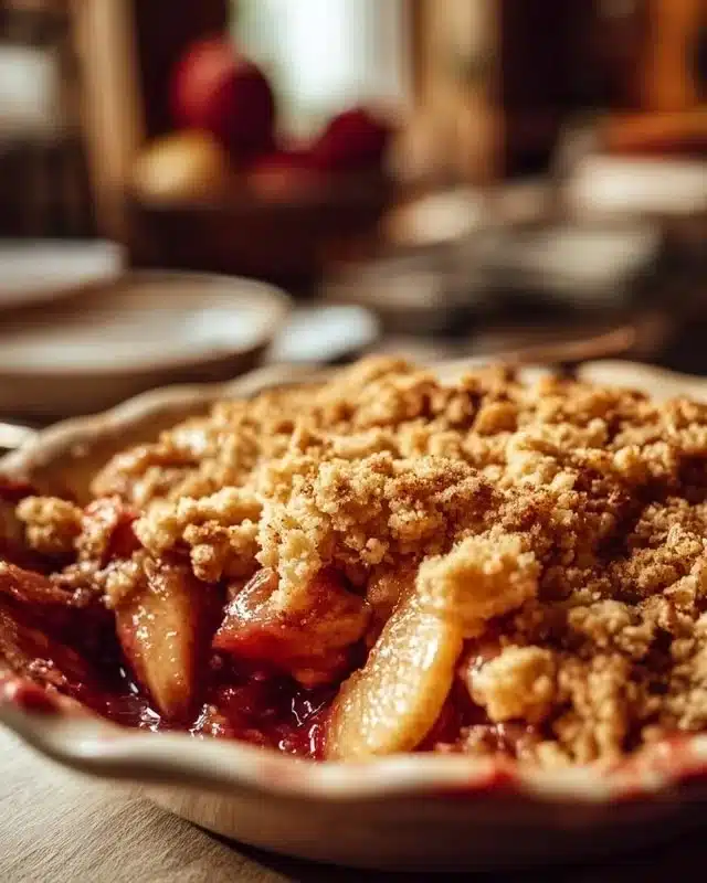 Apple Crisp 3 Delicious homemade Apple Crisp topped with golden oat crumble