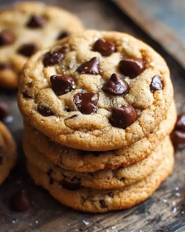 Easy Chocolate Chip Cookies 4 Batch of freshly baked easy chocolate chip cookies on a baking tray.