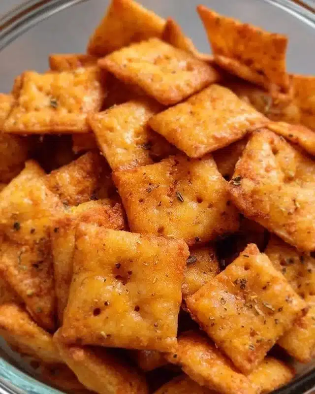 Homemade sourdough cheez its on a wooden board
