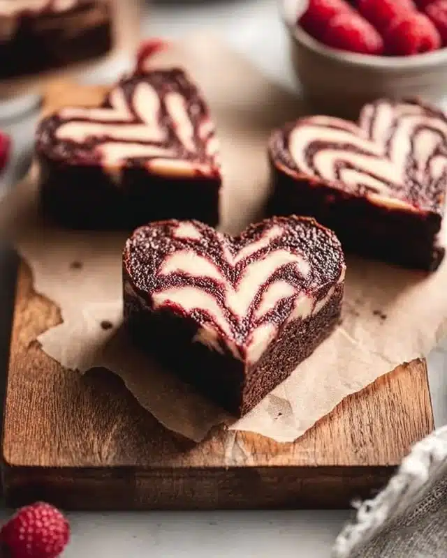Heart Shaped Brownies 3 Heart shaped brownies decorated for a special occasion