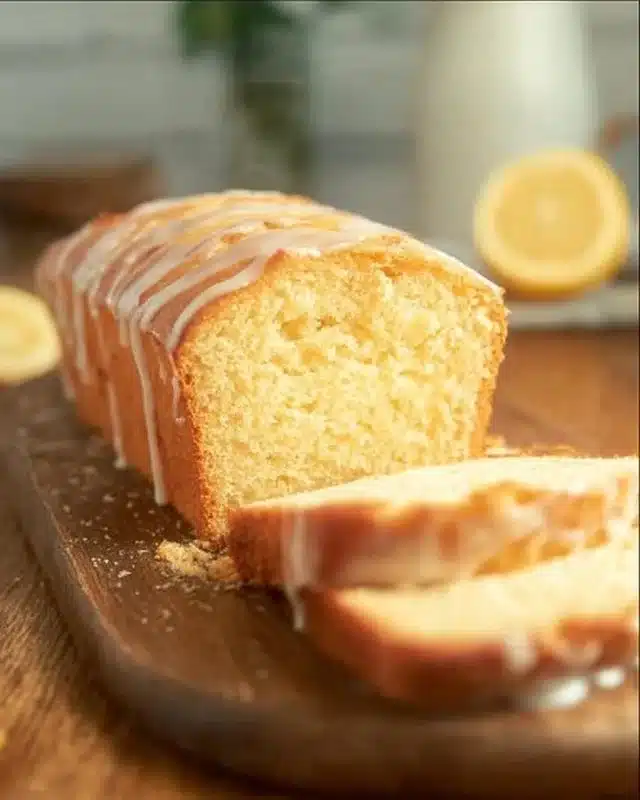 Quick sourdough discard lemon cake with a perfect glaze