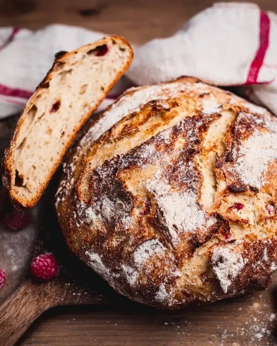 Beautifully baked sourdough bread with a crispy crust and airy texture