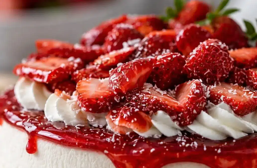 Delicious Strawberry Icebox Cheesecake with fresh strawberries