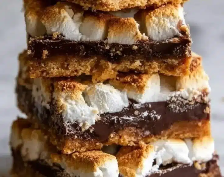 Delicious homemade S'more Bars ready to be enjoyed.