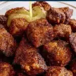 Delicious hot honey salmon bites served as a savory appetizer.
